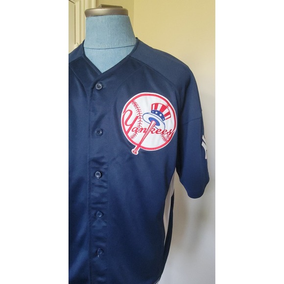 Vintage Nike Alex Rodriguez New York Yankees Blue MLB Jersey Sz L See DISCLOSURE - Picture 2 of 10